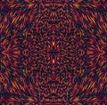 Vibrant colorful psychedelic trippy mandala, bright gradient outline, isolated black background.