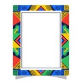 Colorful South African Inspired Geometric Pattern Border Frame Royalty Free Stock Photo