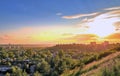 A Colorful City Sunset In Calgary Royalty Free Stock Photo