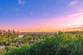 A Colorful City Sunset In Calgary Royalty Free Stock Photo