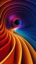 Colorful Tunnel Illuminated in Computer Generated Image Royalty Free Stock Photo