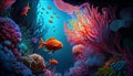 Vibrant and colorful underwater world of the ocean. Generative AI