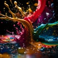 Vibrant variety of colors splashes - ai generated image