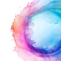 Vibrant colorful watercolor splash circular shape in white background Royalty Free Stock Photo