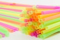 Vibrant colors drinking straws plastic type Royalty Free Stock Photo