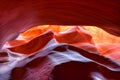 Vibrant colors of eroded sandstone rock in slot canyon, antelope