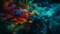 Vibrant colors flow in space waves generated by AI