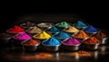 Vibrant colors of Indian culture in a bowl of curry powder generated by AI