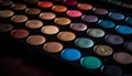 Vibrant colors in a large eyeshadow palette for glamorous women generated by AI