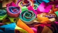 Vibrant colors of paper create fun decoration generated by AI