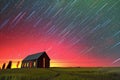 vibrant colors of perseid meteors in night sky