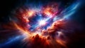 Vibrant colors of a powerful supernova blast. Stunning colors emanate from a mesmerizing supernova explosion Royalty Free Stock Photo