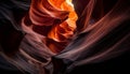 Vibrant colors and wave patterns in majestic Antelope Canyon adventure generated by AI Royalty Free Stock Photo