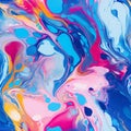 Vibrant And Colourful Abstract Painting Inspired By Llewellyn Xavier\'s Blue Rigi Marble Style Royalty Free Stock Photo