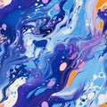 Vibrant And Colourful Abstract Painting Inspired By Llewellyn Xavier\'s Blue Rigi Marble Style Royalty Free Stock Photo