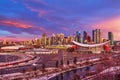 Vibrant Morning Sky Over Downtown Calgary