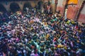 Vibrant colours whirled in air at Bankey Bihari Temple