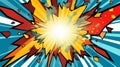 Vibrant comic book art style with exploding pop speech bubble background, perfect for anime and mangainspired designs Royalty Free Stock Photo
