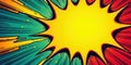Vibrant comic book style explosion background with dynamic radial lines and bold colors ideal for graphic design projects and Royalty Free Stock Photo