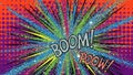 Vibrant Comic Book Style Explosion with Bold Text Overlay Royalty Free Stock Photo