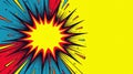 Vibrant comic book style explosion with bright yellow background and copy space for text or design elements. Generative AI Royalty Free Stock Photo