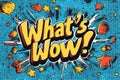 Colorful comic book style text with dynamic explosion effect