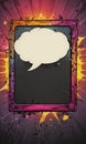 Vibrant comic book style photo frame with speech bubbles and halftone dots , image, overlay Royalty Free Stock Photo