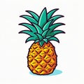 Vibrant Comic Book Style Pineapple Vector Illustration Royalty Free Stock Photo