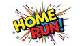 Colorful Comic-Style Home Run Text With Explosive Background Royalty Free Stock Photo