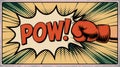 Comic Book Style Illustration Showing a Boxing Glove and the Word Pow Royalty Free Stock Photo