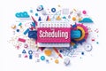 Creative representation of task scheduling with colorful elements in a modern design