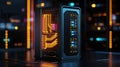 A vibrant computer server showcasing illuminated components and modern design perfect for technology and data center themes
