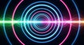 Colorful concentric circles with light trails Royalty Free Stock Photo