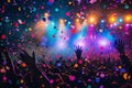 Vibrant concert celebration with confetti Royalty Free Stock Photo