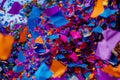 Vibrant confetti explosion at live concert celebration Royalty Free Stock Photo