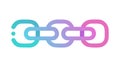 Vibrant Connected Chain Link Icon with Gradient Hues, vector design Generative AI Royalty Free Stock Photo