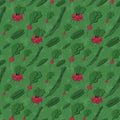 Vibrant contemporary seamless vegan pattern