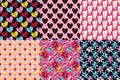 Vibrant and cool funny patterns for Valentines Day. Seamless pattern with cool playful love hearts