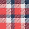 Vibrant coral, navy, and white plaid pattern. Perfect for textile design, website backgrounds, or crafting projects. This Royalty Free Stock Photo
