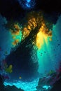 Vibrant Coral Paradise - AI Generated Illustration of Deep Sea Life 001 Royalty Free Stock Photo