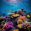 Vibrant Coral Reef: A Colorful Underwater Ecosystem Royalty Free Stock Photo