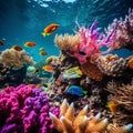 Vibrant Coral Reef: A Colorful Underwater Ecosystem Royalty Free Stock Photo