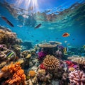 Vibrant Coral Reef: A Colorful Underwater Paradise Royalty Free Stock Photo