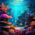 Vibrant Coral Reef with Majestic Reflections