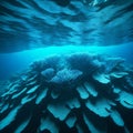 A vibrant coral reef teeming with diverse corals and sponges Royalty Free Stock Photo