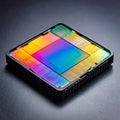 Vibrant Core of a Digital Processor Chip Royalty Free Stock Photo