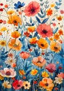 Vibrant corn poppy field on azurea creative masterpiece