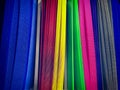 Vibrant Corrugated Plastic Sheets on Shelf Royalty Free Stock Photo