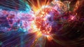 Vibrant Cosmic Explosion with Abstract Energy Flows