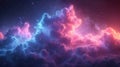 Vibrant cosmic nebula and starry sky